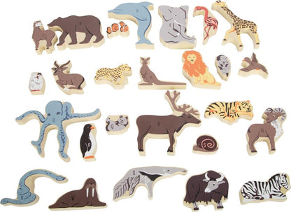 small foot Animals Letter, wood, wooden puzzle for alphabet, learning toy for ages 3+ years, 12465