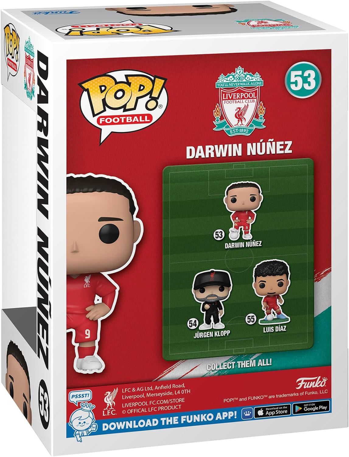 Funko POP! Soccer: Liverpool FC - Darwin Nunez - Collectable Vinyl Figure - Gift Idea - Official Merchandise - Toys for Kids & Adults - Sports Fans - Model Figure for Collectors and Display