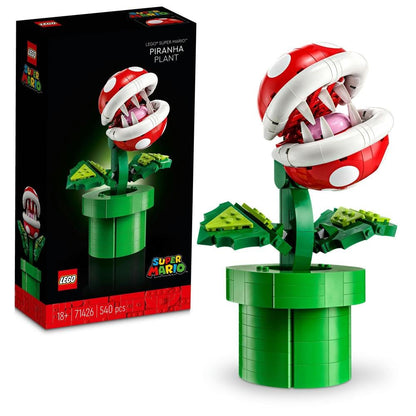 LEGO Super Mario Piranha Plant Set, Posable Character Figure With Pipe & 2 Coin Elements, Model Kit For Adults To Build, Bedroom Decoration Idea, Gift for Men, Women and Teenagers 71426
