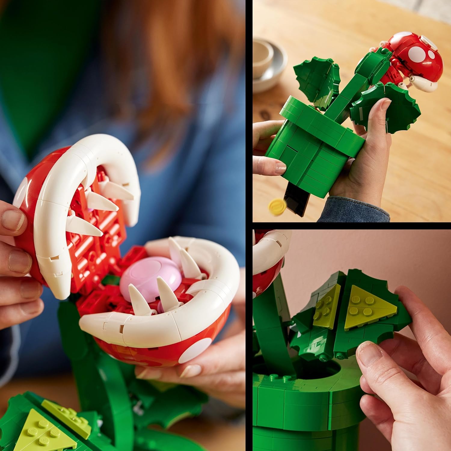 LEGO Super Mario Piranha Plant Set, Posable Character Figure With Pipe & 2 Coin Elements, Model Kit For Adults To Build, Bedroom Decoration Idea, Gift for Men, Women and Teenagers 71426