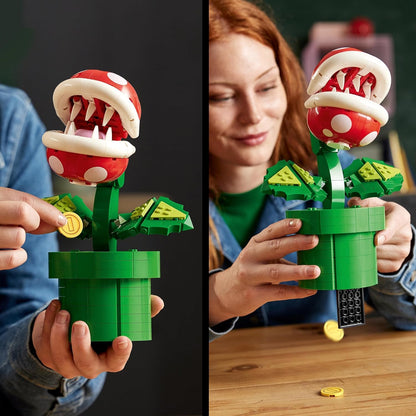 LEGO Super Mario Piranha Plant Set, Posable Character Figure With Pipe & 2 Coin Elements, Model Kit For Adults To Build, Bedroom Decoration Idea, Gift for Men, Women and Teenagers 71426