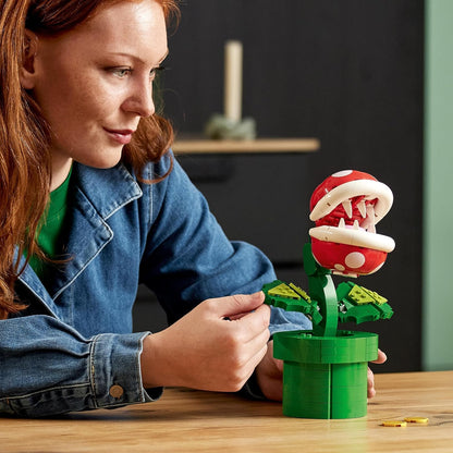 LEGO Super Mario Piranha Plant Set, Posable Character Figure With Pipe & 2 Coin Elements, Model Kit For Adults To Build, Bedroom Decoration Idea, Gift for Men, Women and Teenagers 71426