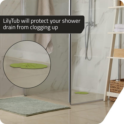 Peleg Design Lilytub: Drain Hair Catcher - Fun Lily Pad-Shaped Shower Drain Hair Catcher w/Suction Cups | Silicone Hair Catcher | Shower Drain Hair Catcher for Drains of Up to 4” | Cute Drain Cover