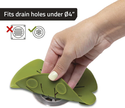 Peleg Design Lilytub: Drain Hair Catcher - Fun Lily Pad-Shaped Shower Drain Hair Catcher w/Suction Cups | Silicone Hair Catcher | Shower Drain Hair Catcher for Drains of Up to 4” | Cute Drain Cover