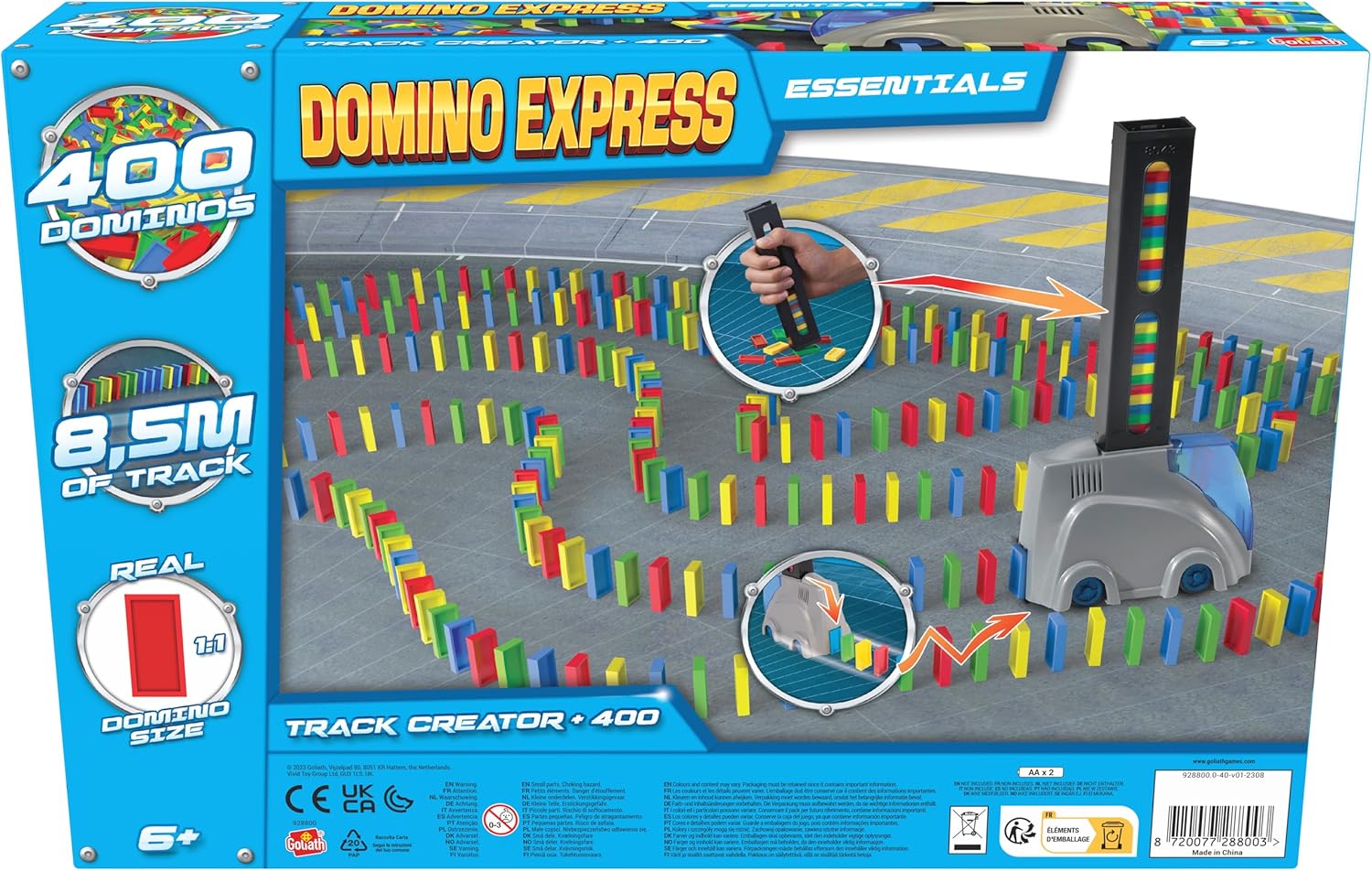 Dominoes Express Track Creator + 400 Dominoes - Building Game for 1 Player and + - Special Effects - Puffing Stunts - Dominoes Game for Children aged 6 Years and Above - Create Your Own Course Without