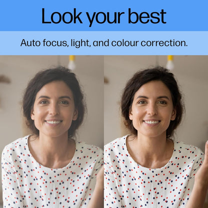 HP 430 FHD Webcam | Full HD 1080p | Dual Mics | Auto Focus | Lighting and Colour Correction | Privacy Shutter | 360° Swivel and 15° Tilt | 85° Field of View | Compatible with Chrome, PC or Mac | Black