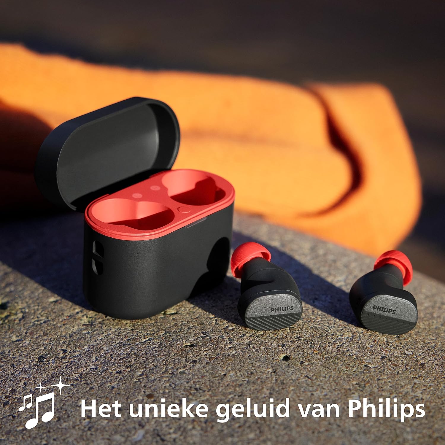 PHILIPS TAA5508BK True Wireless Bluetooth In-Ear Noise Cancelling Pro Headphones with Mic | Natural Sounding Earbuds | Up To 28 Hours Play Time | Charging Case | IPX5 | Black
