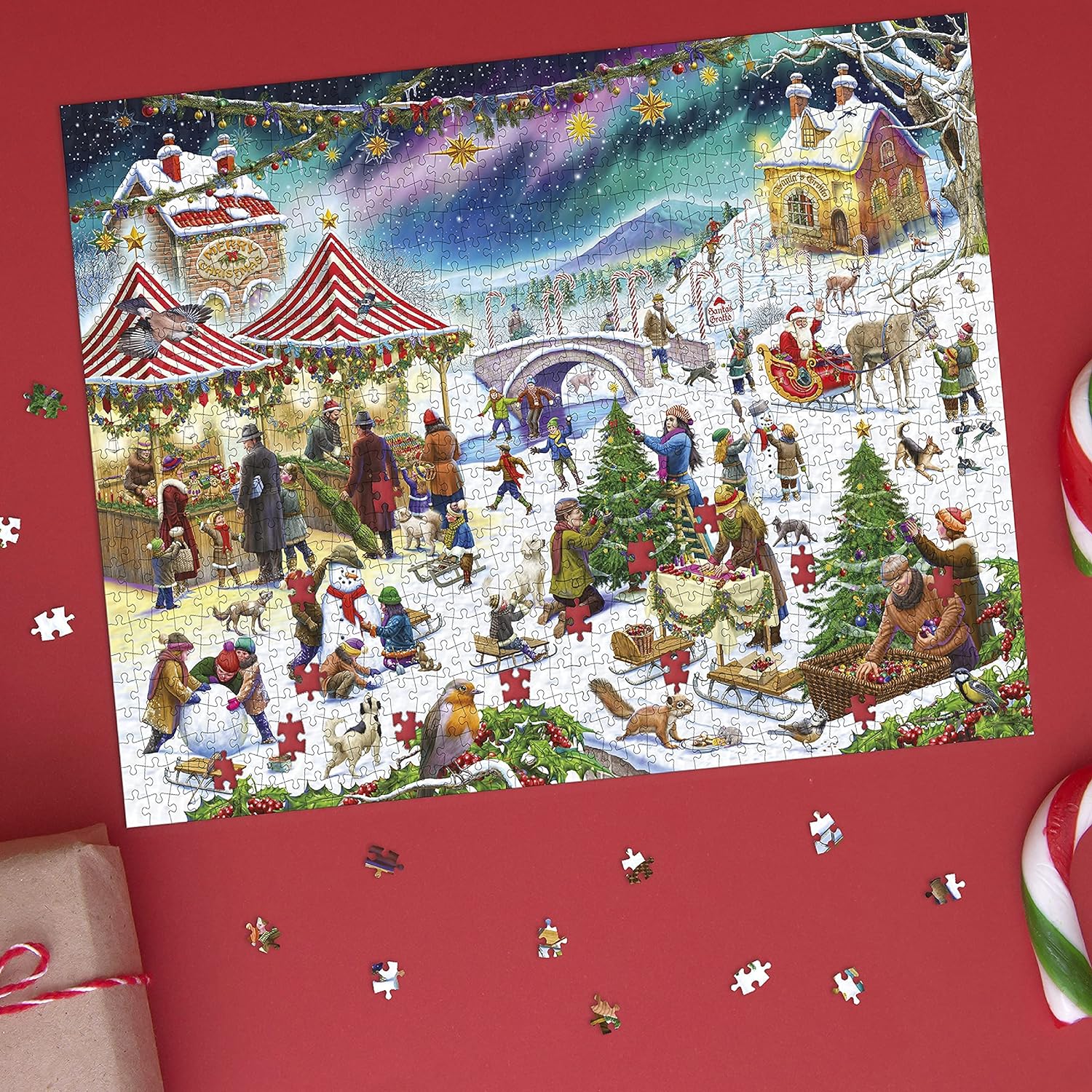 1000 Piece Jigsaw Puzzle - Christmas Village Fair by Rudolf Farkas -1000 Piece Jigsaw Puzzles for Adults - Hardest Jigsaw Puzzle, Festive Puzzle, Present