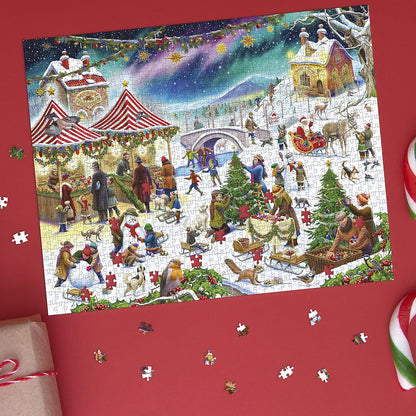 1000 Piece Jigsaw Puzzle - Christmas Village Fair by Rudolf Farkas -1000 Piece Jigsaw Puzzles for Adults - Hardest Jigsaw Puzzle, Festive Puzzle, Present