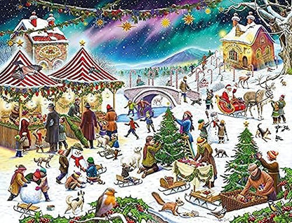 1000 Piece Jigsaw Puzzle - Christmas Village Fair by Rudolf Farkas -1000 Piece Jigsaw Puzzles for Adults - Hardest Jigsaw Puzzle, Festive Puzzle, Present