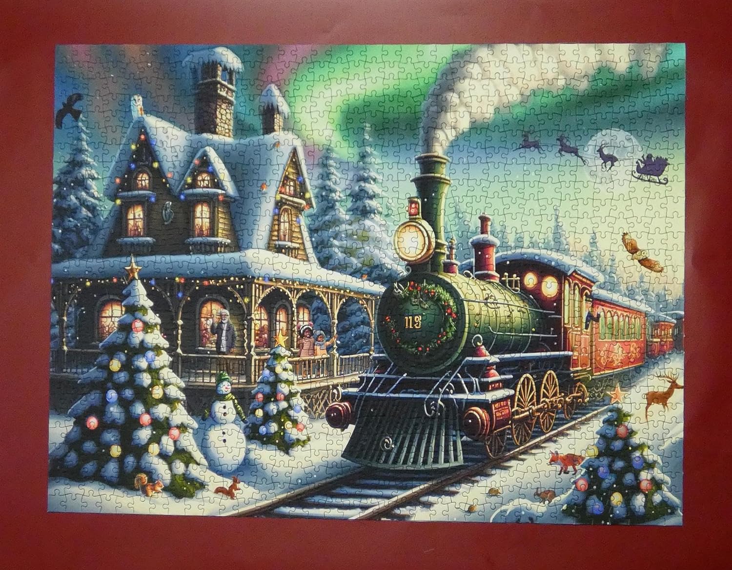 The Christmas Express Train 1000 Piece Festive Santa Jigsaw Puzzle For Adults - Family Fun Games For Xmas - Made In Britain Size 66 x 50cm