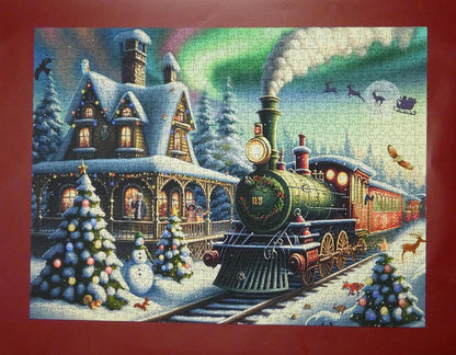 The Christmas Express Train 1000 Piece Festive Santa Jigsaw Puzzle For Adults - Family Fun Games For Xmas - Made In Britain Size 66 x 50cm