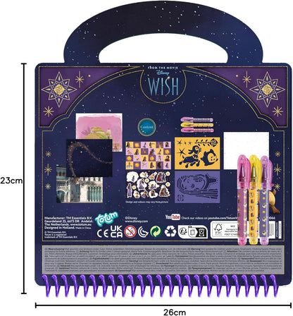 Totum Disney Wish Designer Activity, Craft or Art Book with Gel Pens, Stencils and Scene Setters, Suits Ages 3 Years+