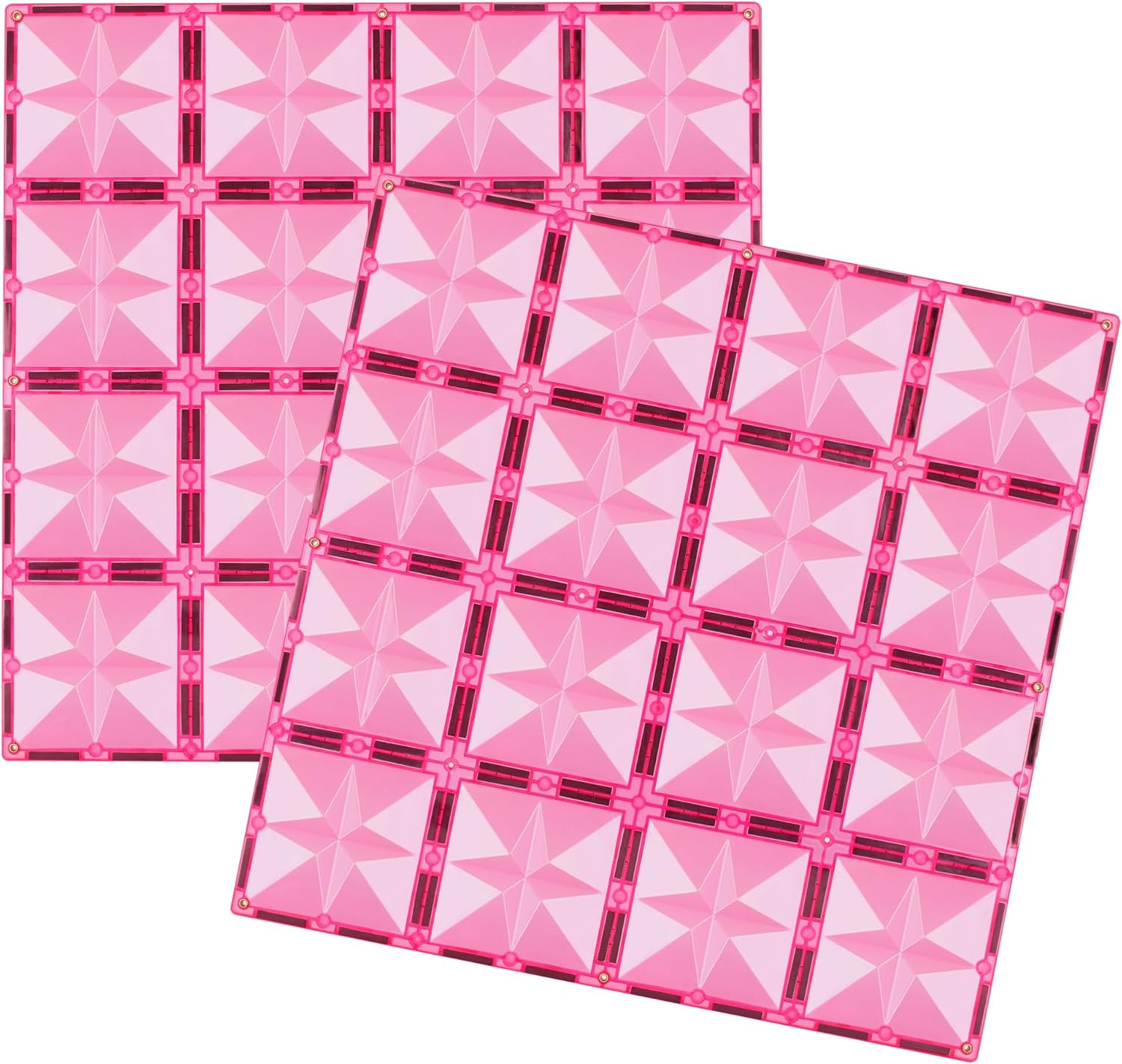 Coblo Pastel - Base Plates Extension Set for Magnetic Building Blocks - Educational Toys for Creativity - Gift Idea - 2 Pieces - Pastel Pink