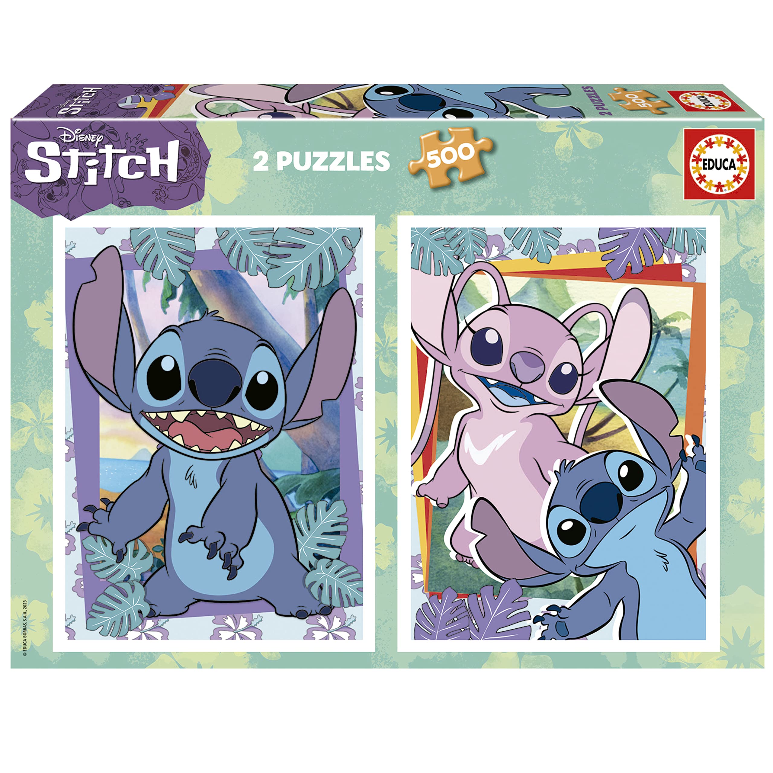 Educa - Puzzleset 2x500 Teile Puzzle | Disney Stitch. Für Kinder ab 11 Jahren, Puzzleset, Kinderpuzzle (19732
