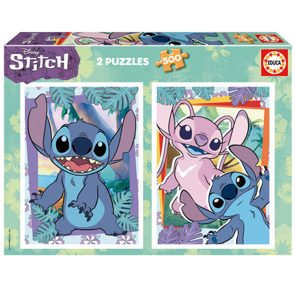 Educa - Puzzleset 2x500 Teile Puzzle | Disney Stitch. Für Kinder ab 11 Jahren, Puzzleset, Kinderpuzzle (19732