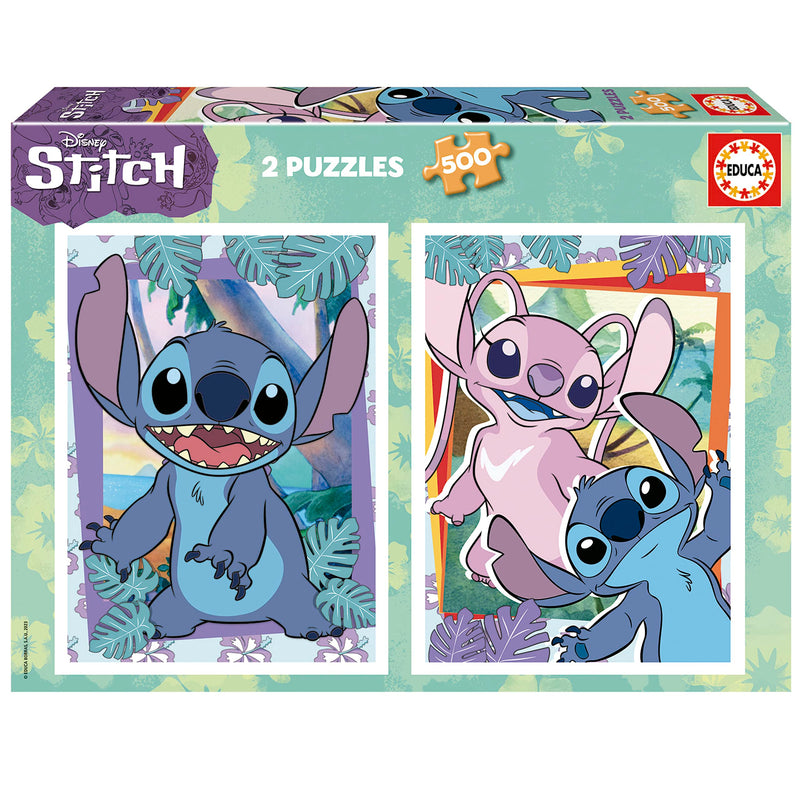 Educa - Puzzleset 2x500 Teile Puzzle | Disney Stitch. Für Kinder ab 11 Jahren, Puzzleset, Kinderpuzzle (19732