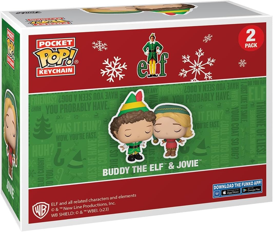 Funko Pop! Keychain: Elf - 2 Pack Buddy & Jovie Novelty Keyring - Collectable Mini Figure - Stocking Filler - Gift Idea - Official Merchandise - Movies Fans - Backpack Decor