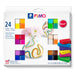 STAEDTLER 8023 C24-1 FIMO Soft Oven Hardening Polymer Modelling Clay - Basic Assorted Colours (Pack of 24 x 25g Blocks
