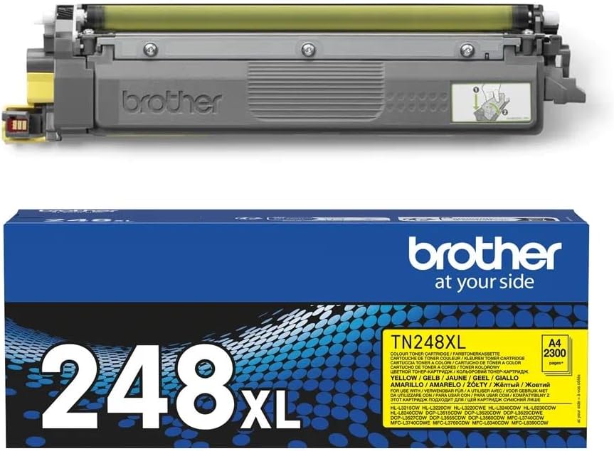 BROTHER TN-248XLY Toner Cartridge, Yellow, Single Pack, High Yield, Includes 1 x Toner Cartridge, Genuine Supplies