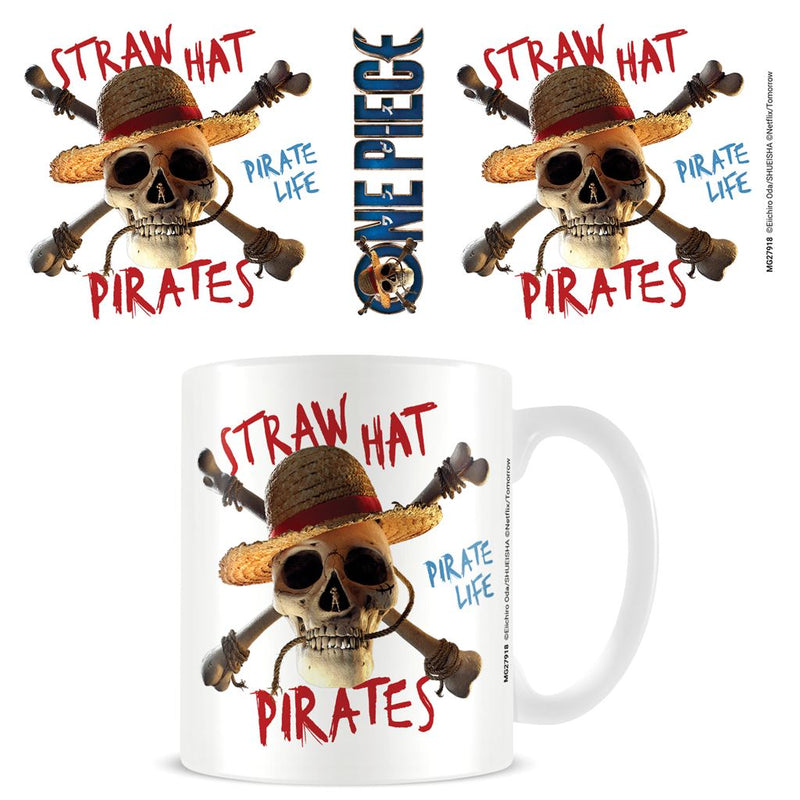 One Piece Mug (Live Action Pirate Emblem Design) 11oz Ceramic Coffee Mug, Cups and Coffee Mugs for Women, Men and Kids - Official Merchandise