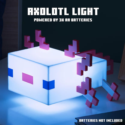 Paladone Minecraft Axolotl Light Decorate Your Desk or Bedside Table Powered by 3 x AA Batteries