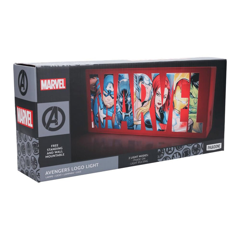 Paladone Marvel Avengers Logo Light, 2 Light Modes, Decorative Display Sign for Marvel Fans, Powered by Cable or AAA Batteries
