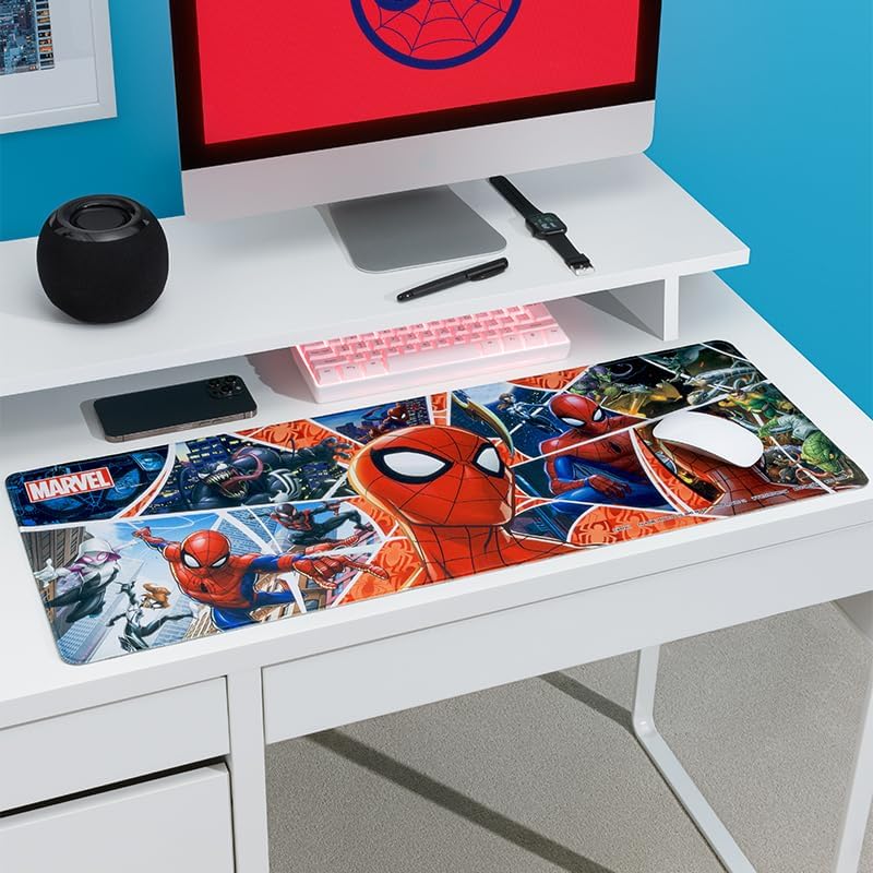 Paladone Spider Man Desk Mat, 80cm x 30cm (31" x 11"), Large Desk Pad for Keyboard and Mouse, Officially Licensed Marvel Home Office and Gaming Desk Accessory