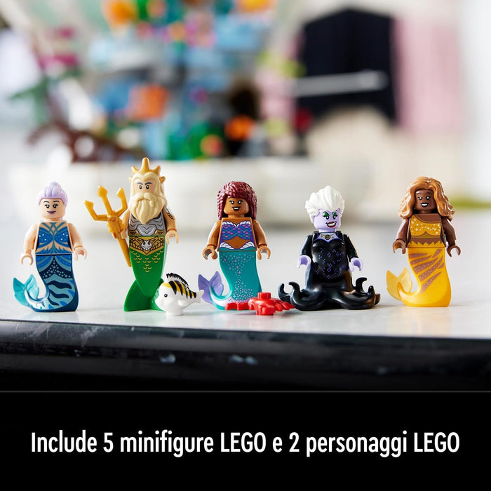 LEGO Disney Princess Arielles königliche Muschel Set aus dem 2023 Film die Meerjungfrau mit Ursula, Sebastian & Fabius Figuren, Geschenk für Erwachsene Frauen, Männer, Teenager Mädchen, Jungen 43225