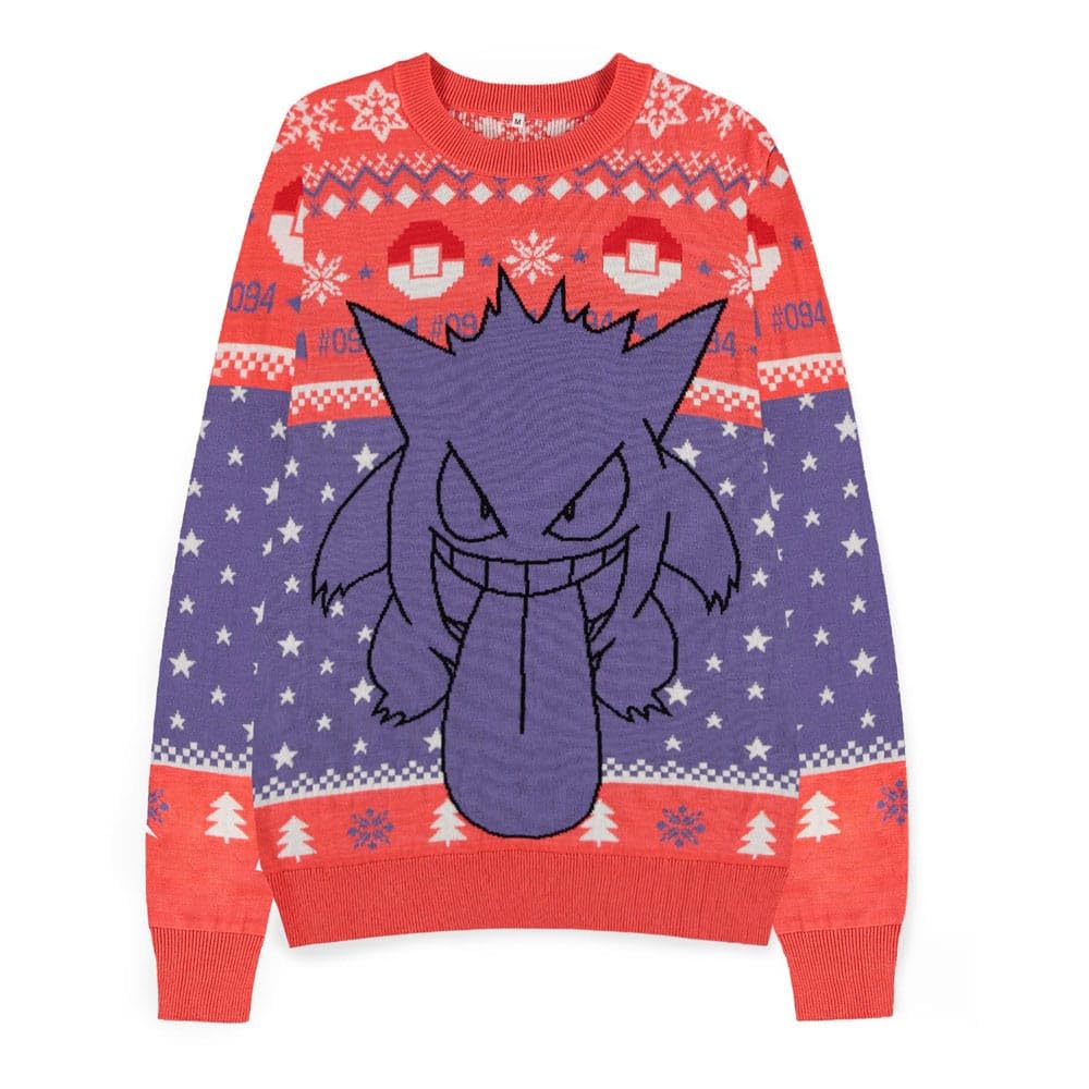Difuzed Unisex Weihnachtspullover Gengar Pokemon Pullover, bunt, Einheitsgröße