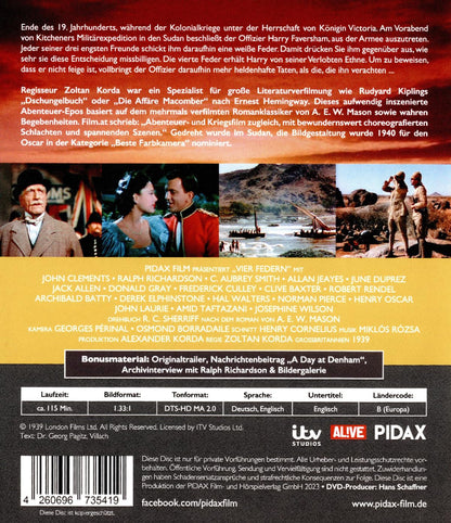 Vier Federn (The Four Feathers) / Aufwendig inszeniertes Abenteuer-Epos in brillanter HD-Qualität (Pidax Historien-Klassiker)
