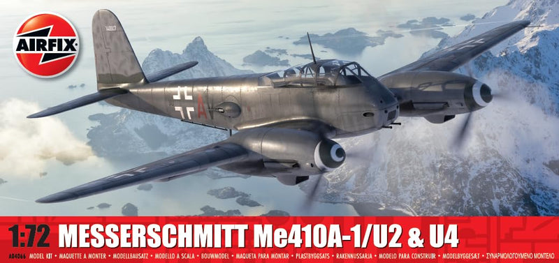 Airfix Model Set, A04066 Messerschmitt Me410A-1/U2 & U4 Model Building Kit, Kits de avión Modelo de plástico para Adultos y niños Mayores de 8 años, el Juego Incluye bebederos y calcomanías