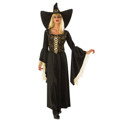 Bristol Novelty Golden Web Witch Adult Halloween Costume, Ladies