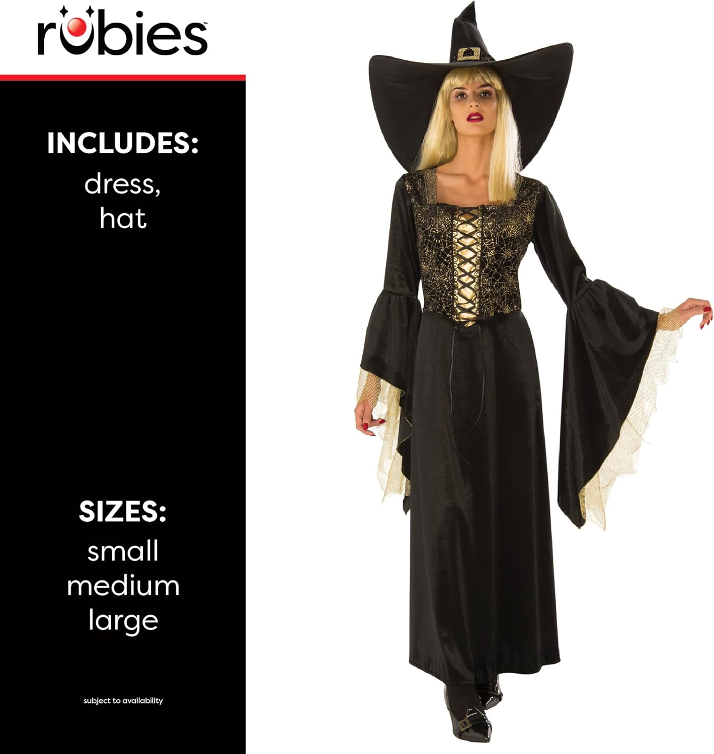 Bristol Novelty Golden Web Witch Adult Halloween Costume, Ladies
