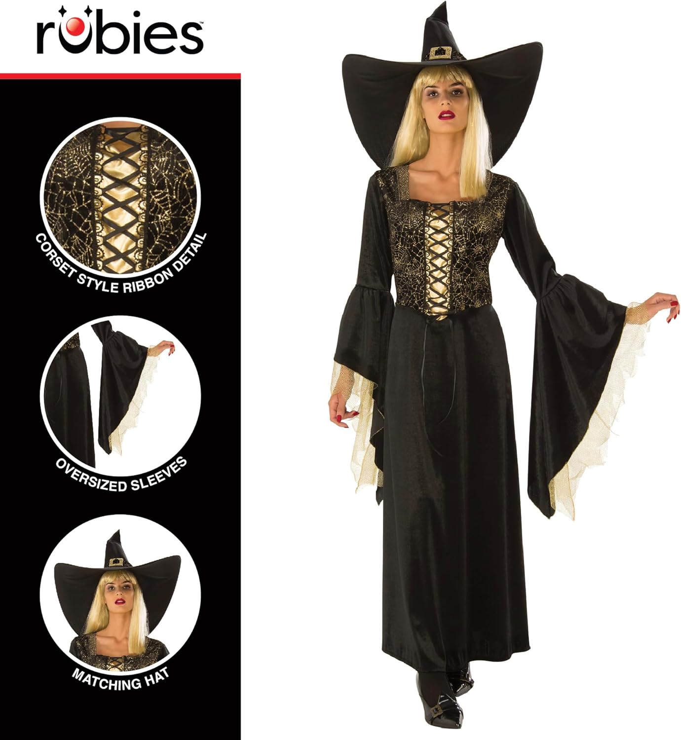 Bristol Novelty Golden Web Witch Adult Halloween Costume, Ladies