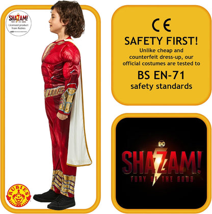 Rubie's Official DC Shazam! Fury of the Gods Shazam Boys Costume, Kids Superhero Fancy Dress