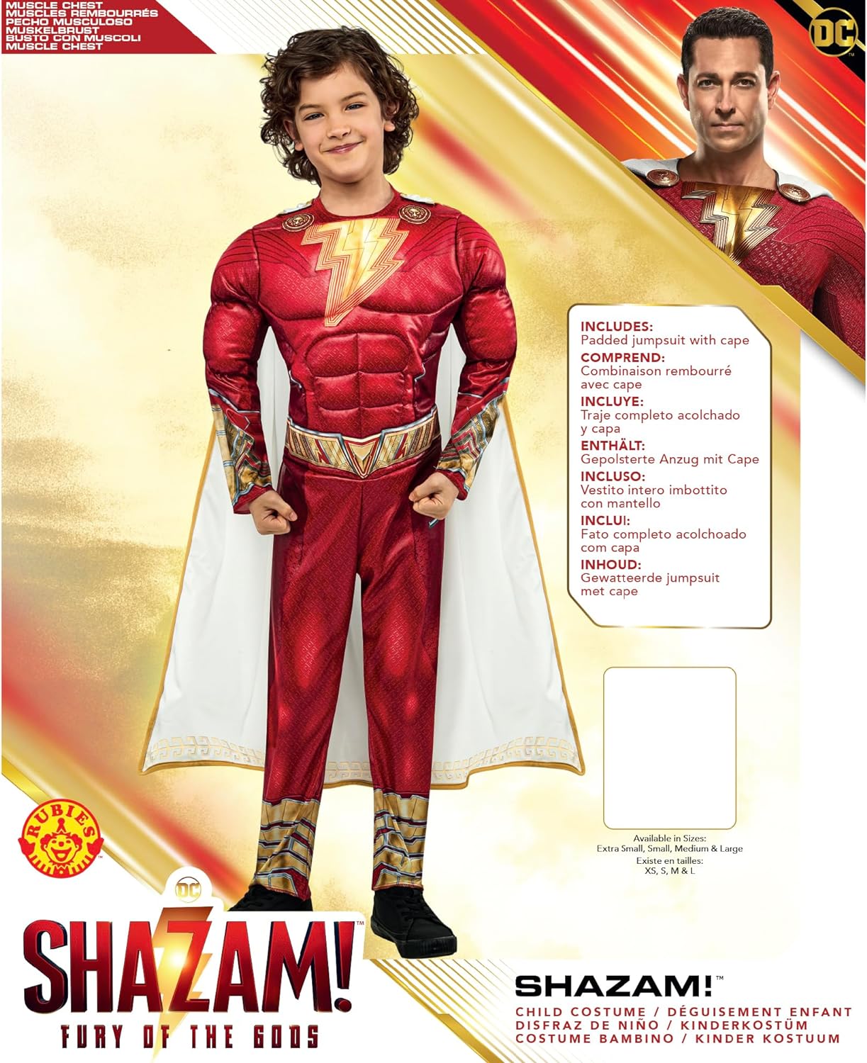 Rubie's Official DC Shazam! Fury of the Gods Shazam Boys Costume, Kids Superhero Fancy Dress