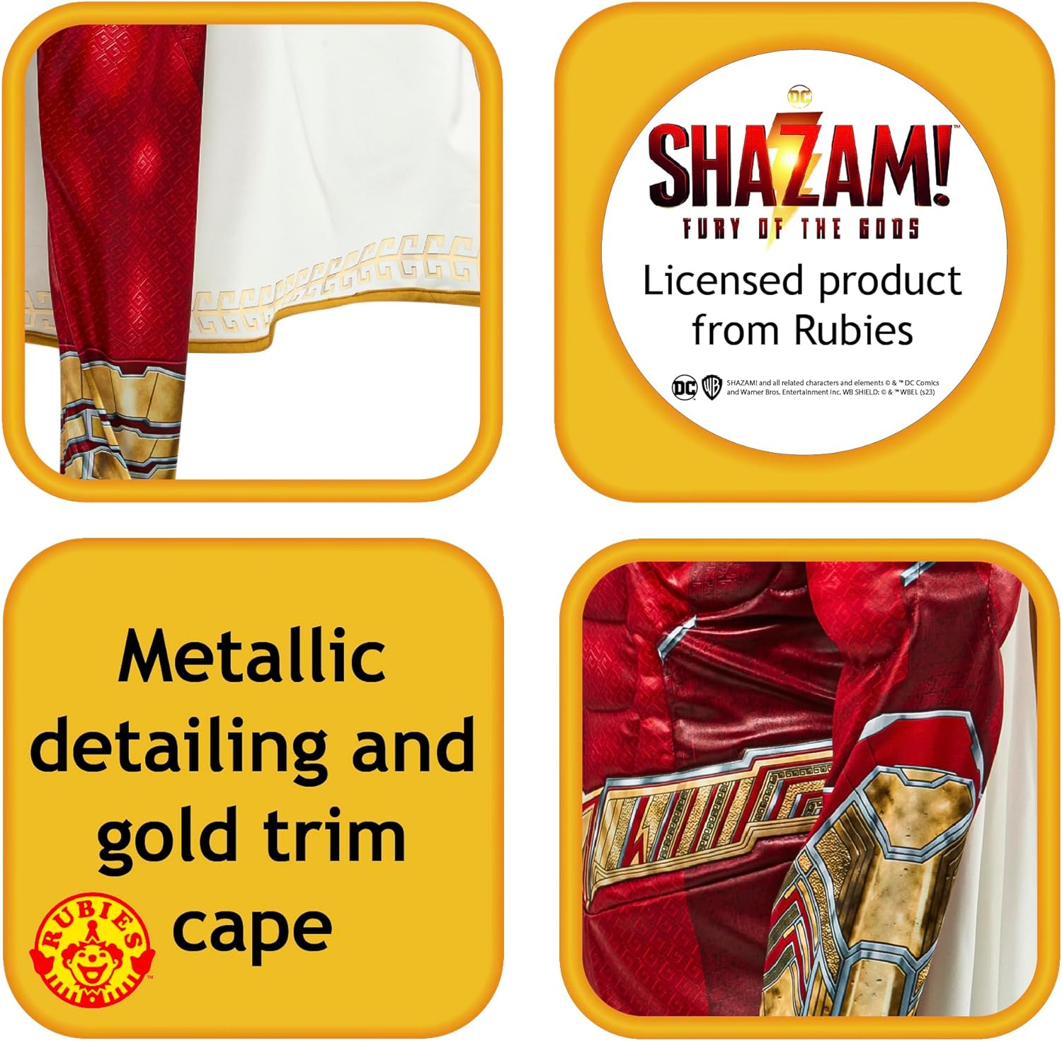 Rubie's Official DC Shazam! Fury of the Gods Shazam Boys Costume, Kids Superhero Fancy Dress