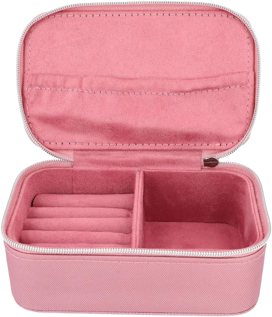 Depesche 12526 TOPModel Glitter Queen Jewellery Box in Pink with Rhinestones - Zipped Jewellery Box