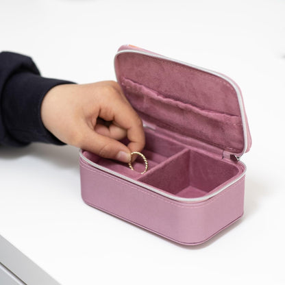 Depesche 12526 TOPModel Glitter Queen Jewellery Box in Pink with Rhinestones - Zipped Jewellery Box