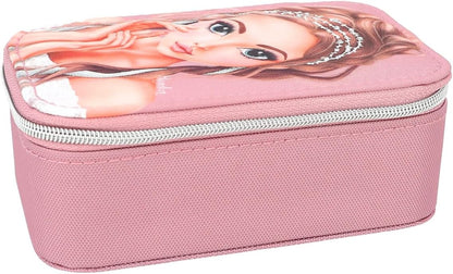 Depesche 12526 TOPModel Glitter Queen Jewellery Box in Pink with Rhinestones - Zipped Jewellery Box