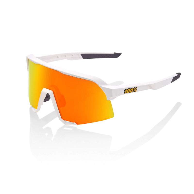 Gafas 100% S3 Soft Tact, Blanco, Lente Espejo Naranja