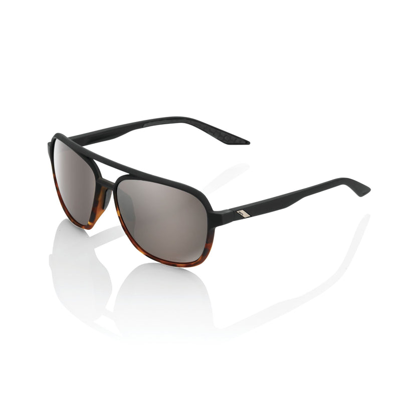100% Konnor Glasses - Matte Translucent Brown Fade / HiPER Silver Mirror Lens