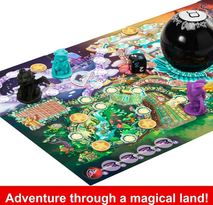 Mattel Games Magic 8 Ball Board Games, Magical Encounter Cooperative Board Game with Magic 8 Ball, Original for 2-4 Players, Family Game Night, HLX92