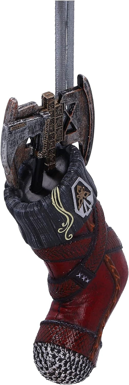 Nemesis Now El Señor de los Anillos Gimli - Adorno Colgante de calcetín de 8,7 cm, Resina, con Licencia Oficial del Señor de los Anillos, Fundido en la Mejor Resina, Pintado a Mano