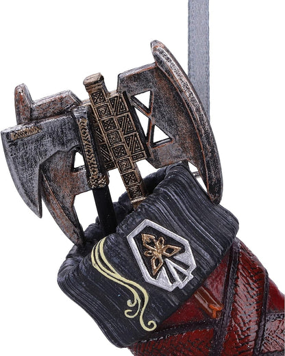 Nemesis Now El Señor de los Anillos Gimli - Adorno Colgante de calcetín de 8,7 cm, Resina, con Licencia Oficial del Señor de los Anillos, Fundido en la Mejor Resina, Pintado a Mano