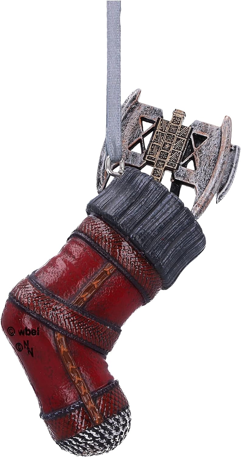 Nemesis Now El Señor de los Anillos Gimli - Adorno Colgante de calcetín de 8,7 cm, Resina, con Licencia Oficial del Señor de los Anillos, Fundido en la Mejor Resina, Pintado a Mano