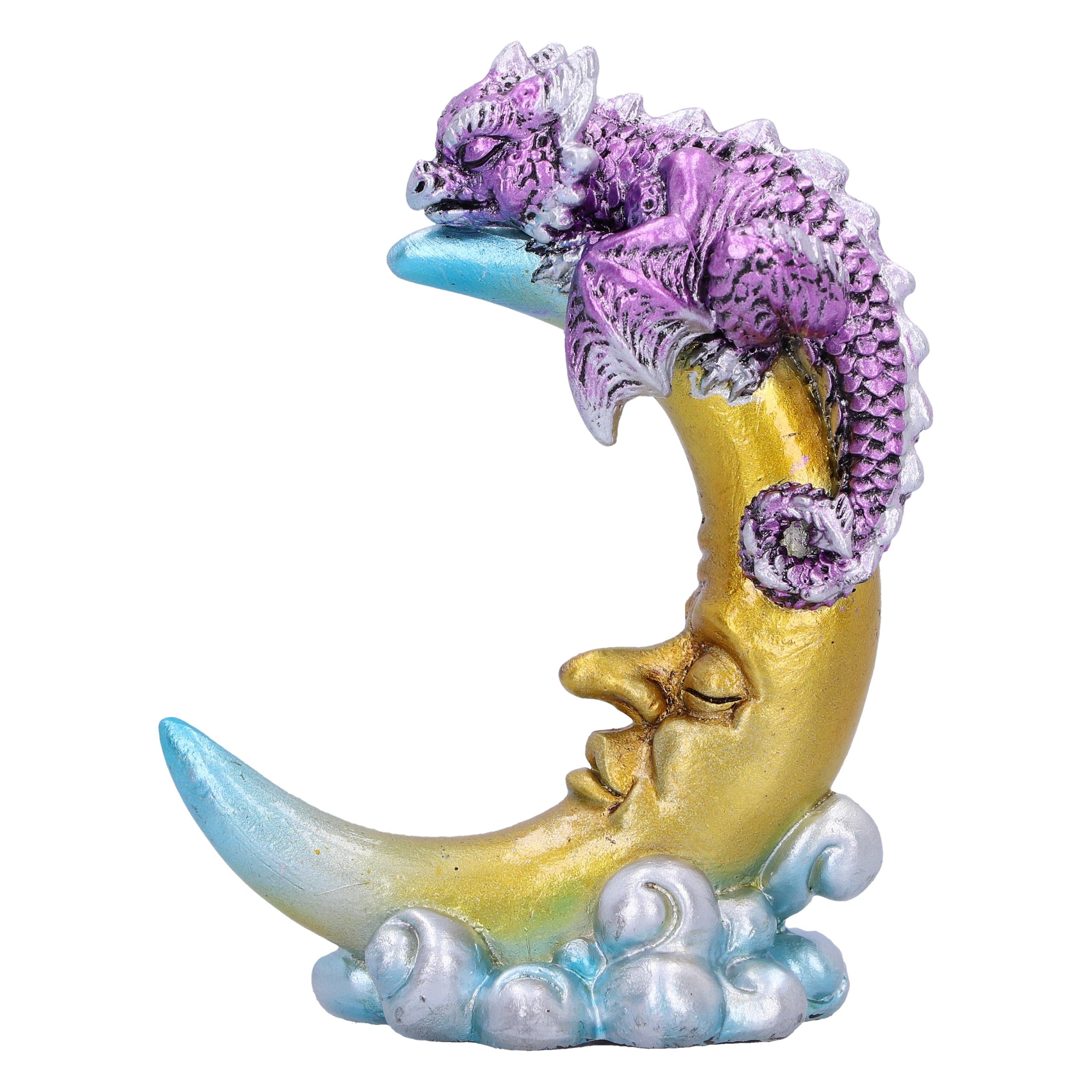 Sleepy One Dragon And Moon Fantasy Figurine