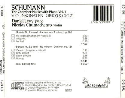 Schumann: The Chamber Music with Piano (Volume 1) - Daniel Levy & Nicolas Chumachenco