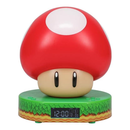 Paladone Super Mushroom Digital Alarm Clock with Power Up Sound, Officially Licensed Nintendo Merchandise One Size Multicoloured